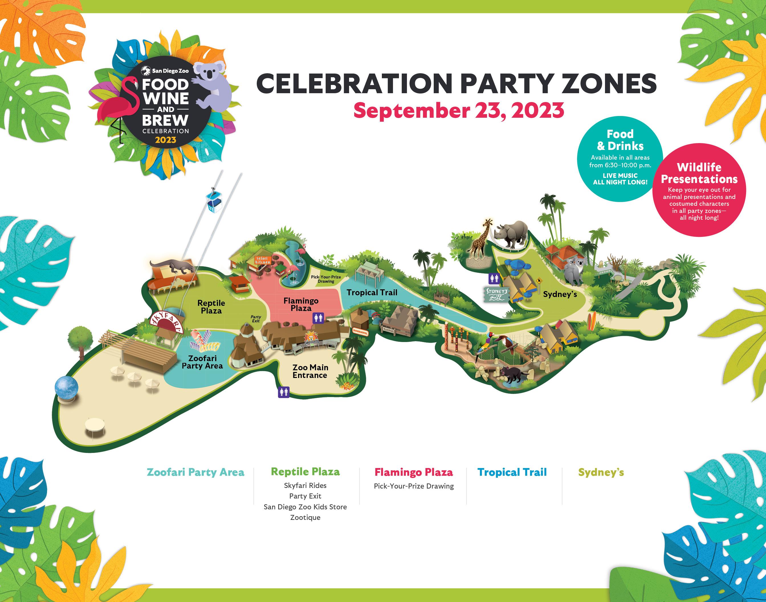 Celebration Party Zones map