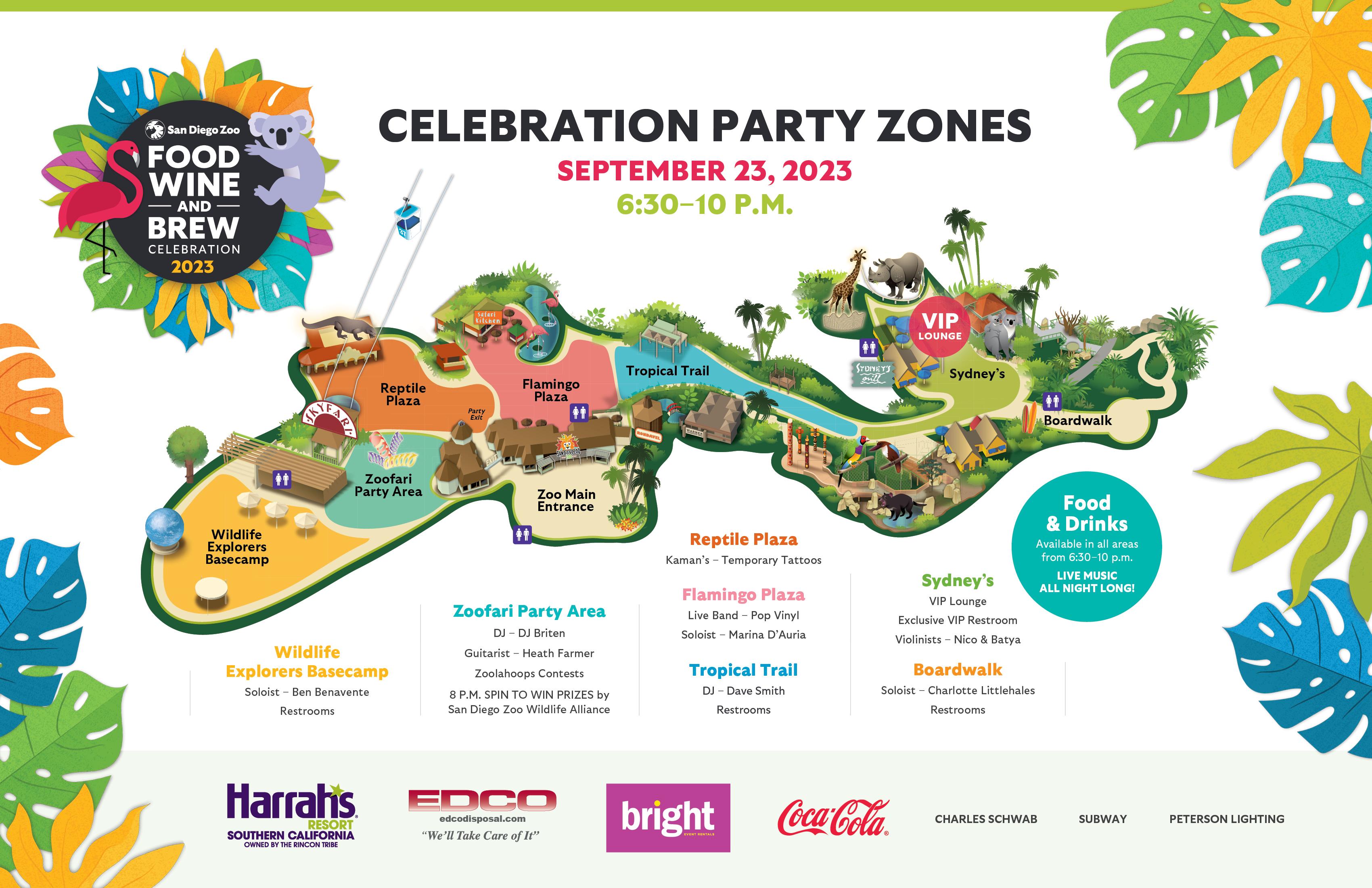 Celebration Party Zones map